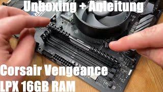 Corsair Vengeance LPX 16GB (2x8GB) DDR4 3200MHz C16 XMP 2,0 High Performance Unboxing und Anleitung