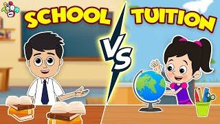 School vs Tuition | Homework vs Test | Animated Stories | English Cartoon | Moral Stories | PunToon