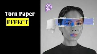 How To Create A Torn Paper Editing || PicsEdit Tutorial ||