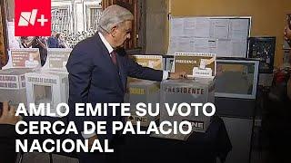 El presidente López Obrador emite su voto en la Jornada Electoral 2024 - N+