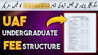 UAF Undergraduate Fee Structure 2024 of all degrees || UAF Fee Structure 2024 Complete information