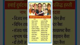 हवाई दुघर्टनाओ के शिकार हुए प्रसिद्ध हस्ती |Celebrities who were victims of air accidents #shorts#gk