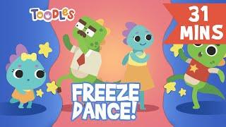 BABY SHARK FREEZEDANCE plus more nursery rhymes - Dinosaurs - Toodles Kids - Mega Compilation