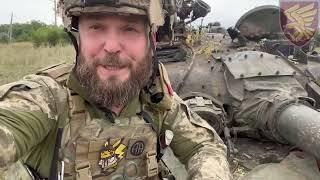 журналіст Андрій Цаплієнко повідомив про новий трофей 95-ої бригади в районі Ізюма - танк Т-80 РФ