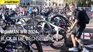 Blick in die Wechselzone: Welche Räder fahren die Agegrouperinnen in Nizza? | Ironman-WM Nizza 2024