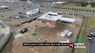 WESTconsin Credit Union Rice Lake Branch Aerial 3.13.24