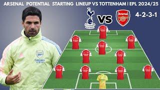 TOTTENHAM VS ARSENAL (4-2-3-1) Potential starting lineup | Premier League 2024/2025 matchweek 4