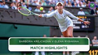 Krejcikova Battles Through | Barbora Krejcikova v Elena Rybakina | Highlights | Wimbledon 2024
