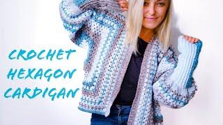 Crochet Hexagon Cardigan tutorial for Beginners