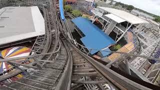 Cornball Express roller coaster POV - Indiana Beach Amusement Resort 2021