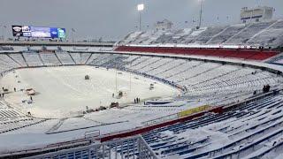 Watch: Shovelers clear snow ahead of Buffalo Bills game at Highmark Stadium