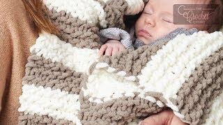 Knit Baby Blanket for Beginners | The Crochet Crowd