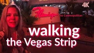 From the Flamingo to the Cosmopolitan - Walk Step by Step in 4K