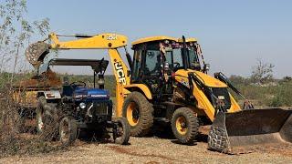 Jcb 3dx Backhoe Machine Mahindra Swaraj New Eicher Sonalika Tractor Over LoadingTrolley Truck video