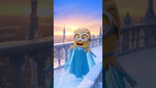 Minions Meet Frozen: Let It Go Crossover! ️#shorts #frozen #minions #viralsong #disney