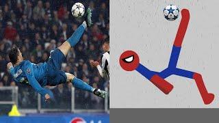 Cristiano Ronaldo vs Spider Stickman | Stickman Dismounting funny moments | Best Falls