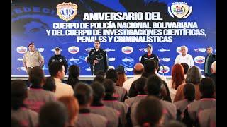 Maduro en aniversario del CICPC (policía científica) y la PNB (policía nacional bolivariana)