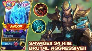 SAVAGE • 34 Kills • Xborg Can't Be Killed‼️Gameplay Brutal Aggressive • Best build xborg 2024