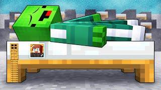 JJ Built a House inside Mikey’s BED in SQUID GAME in Minecraft (Maizen)