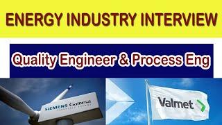 Energy Industry Interview | SIEMENS GAMESA , VALMET | Chennai TN | B.E.Mechanical Engineer Jobs