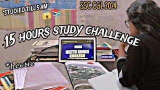 15 hours study challenge || SSC CGL study vlog 