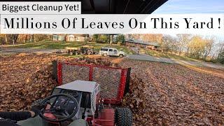 Fall Leaf Cleanup || Biggest Cleanup of The Year! || Ventrac Leaf Plow