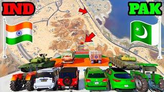 India Vs Pakistan | Gta 5 Indian Cars Vs Pakistan Cars Long Jumping Challenge | Gta V Gameplay