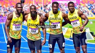 Team Ghana place 3rd in 4*100m men heat 2 at Commonwealth Games 2022.