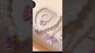 Pearl bracelet with earrings and necklace #trending #beadsjewelery #@Harichandana1795 #pearlbeads