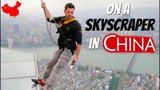 Walking on a SKYSCRAPER in CHINA! ( 76 floors up.. DANGEROUS! )