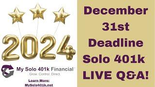 Solo 401k Live Q&A: Still time to Open a Solo 401k for 2024! ($1500 Tax Credit/Mega Backdoor Roth)