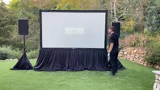 Outdoor Backyard Movie Package 1 - 11.5' x 6.5' screen - Rentforevent.com