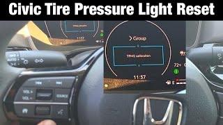 2022 Honda Civic Tire Pressure Light Reset TPMS 2023