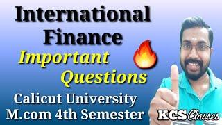 International Finance|Important Questions|Calicut University M.com 4th Semester