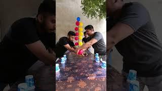 Hamza vs Daniyal | Balloon Air Cup Knockdown Challenge | FMG #shorts #games #viralvideo