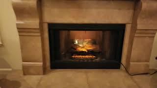 Dimplex Revillusion Logs shown in Fireplace and Room Setting