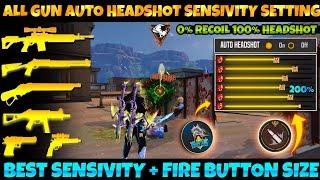 Free Fire All Gun Headshot Sensitivity Setting | 0% Recoil Auto Headshot Sensitivity Setting | FFMAX