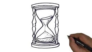 How to draw  Hourglass./ sand clock line drawing lesson.