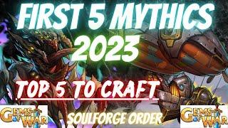 Gems of War FIRST 5 MYTHICS to Craft 2023 | 1st Five Soulforge Mythic crafts you should do in 2023