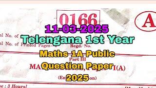 Inter 1st Year Maths 1A Public Question Paper 2025 TS|Inter 2nd Maths 1A Important Questions 2025 TS