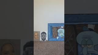 My squidward painting drying in my studio #art #fanart #oilpaint #spongebob #nostalgia #artist