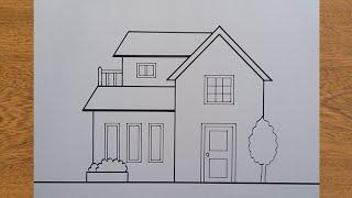 How to Draw a House | Very Easy | Drawing a House for Beginners