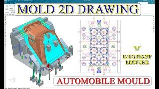 INTRODUCTION TO MOLD DESIGN DRAFTING WITH GD&T | Plastic mould design 2d drawing detailing #mold