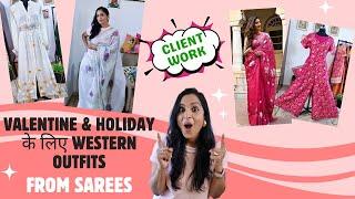 Western Dresses & Outfits From Chiffon & Organza Sarees | Old Saree Reuse To Stylish Party Dresses