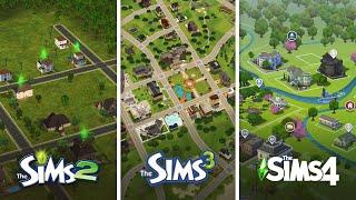 Все города в The Sims / Сравнение 3 частей