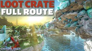 Loot Crate Full Route Path Underwater | Find Blueprints | Flak BPs & Saddles | Crystal Isles | Ark