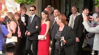 EXCLUSIVE - Natalie Portman and Benjamin Millepied leaving the Majestic hotel in Cannes