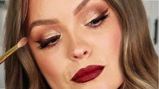 HOW TO CLASSIC GOLD CHRISTMAS MAKEUP TUTORIAL  Hacks, Tips & Tricks for Beginners! Vlogmas Day 4