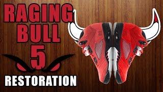 Restorations with Vick - Raging Bulls 5 - Suede Redye, Midsole Repaint, Deep cleaning