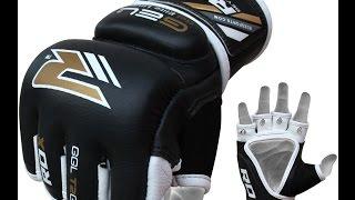 RDX Leather Gel Tech UFC MMA Grappling Gloves Fight Boxing Punch Bag